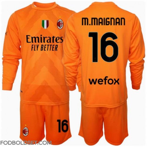 AC Milan Mike Maignan #16 Målmand Udebane Trøje Børn 2024-25 Langærmet (+ Korte bukser)